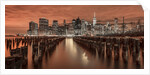 Manhattan skyline with groynes by Assaf Frank